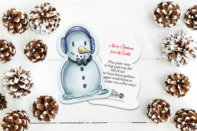 Snowman Ear Muffs Christmas Card
