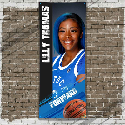 Basketball Player Banner Light Blue