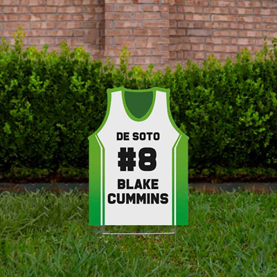 Basketball Yard Sign Design 3 Light Green