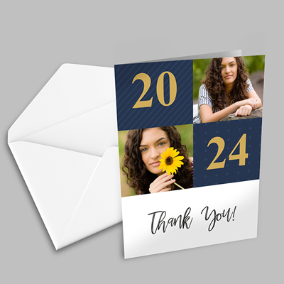 Graduation Thank You Card - 5.5x4.25 - Checkerboard