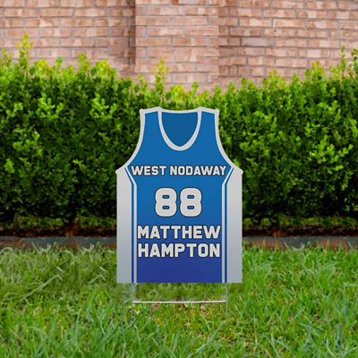 Basketball Yard Sign Design 3 Light Blue