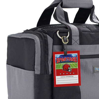 Football Bag Tag Design 1 Red