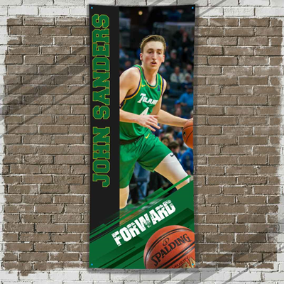 Basketball Player Banner Green