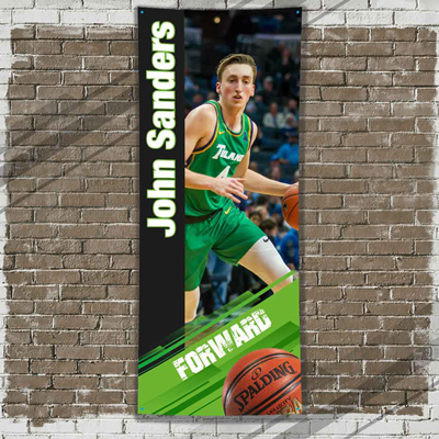 Basketball Player Banner Light Green
