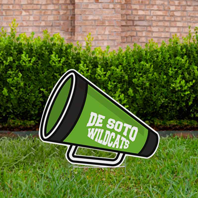 Cheer Yard Sign Megaphone Light Green