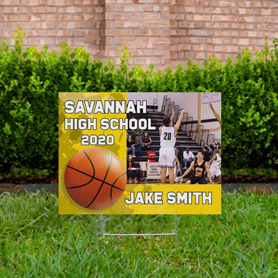 Basketball Yard Sign Design 2 Gold