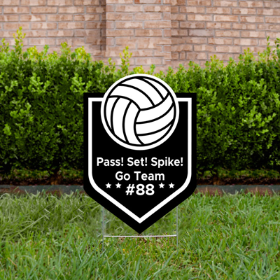 Volleyball Yard Sign Design 2 Black