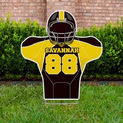 Football Yard Sign Design 4 Yellow & Black