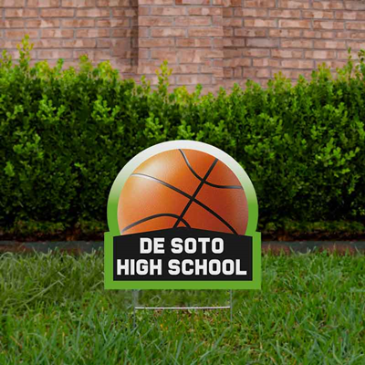 Basketball Yard Sign Design 1 Light Green