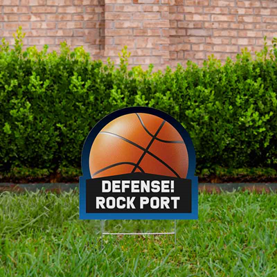 Basketball Yard Sign Design 1 Light Blue