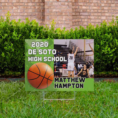Basketball Yard Sign Design 2 Light Green