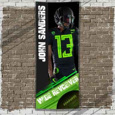 Football Player Banner Light Green