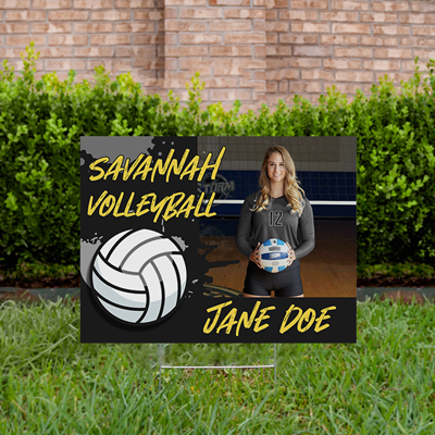 Volleyball Yard Sign Design 4 Black