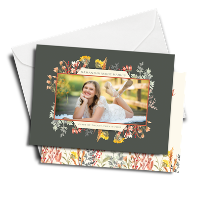Graduation Invite 5" x 7" - Wildflowers
