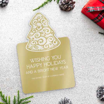 Gold Tree Christmas Card
