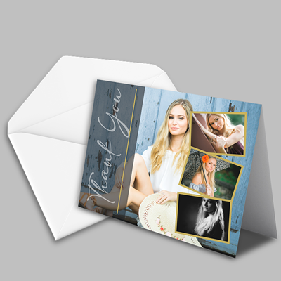 Graduation Thank You Card - 4.25x5.5 - Angled Photos