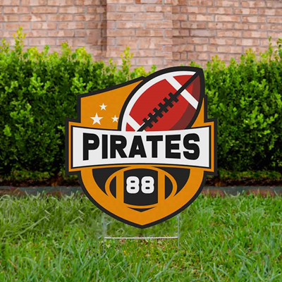 Football Yard Sign Design 1 Orange