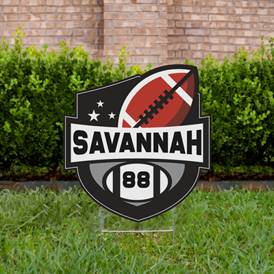 Football Yard Sign Design 1 Black