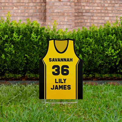 Basketball Yard Sign Design 3 Gold