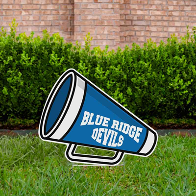 Cheer Yard Sign Megaphone LightBlue