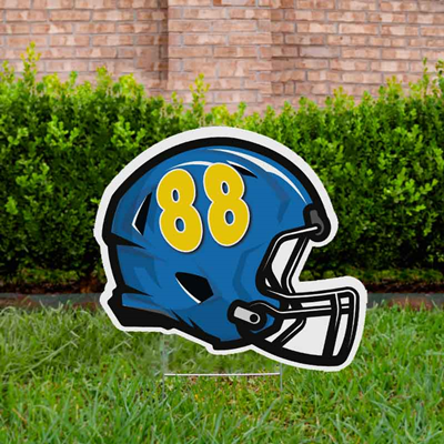 Football Yard Sign Design 3 Light Blue