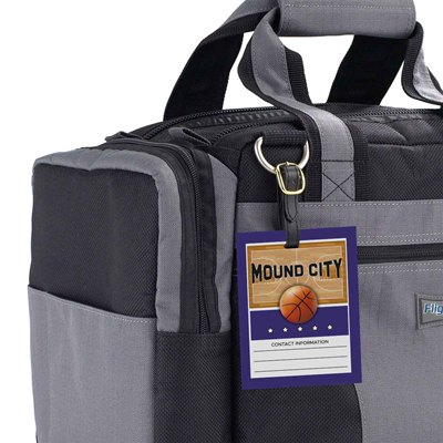 Basketball Bag Tag Design 1 Purple