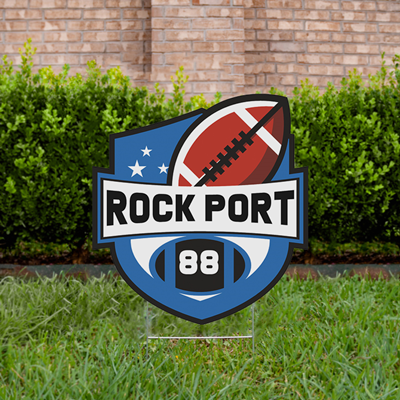 Football Yard Sign Design 1 Light Blue