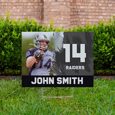 Football Yard Sign Design 2 Black