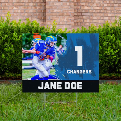 Football Yard Sign Design 2 Blue