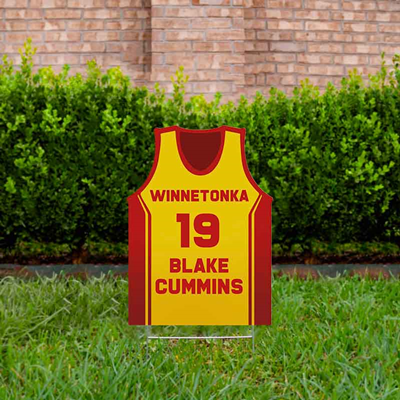 Basketball Yard Sign Design 3 Red & Gold