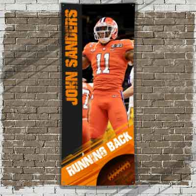 Football Player Banner Orange