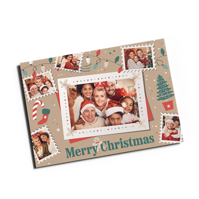 Holiday Card 7"x5"_Merry Mail Photo Collage