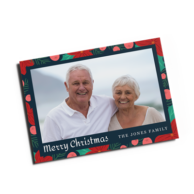 Holiday Card 7"x5"_Poinsettia Pattern