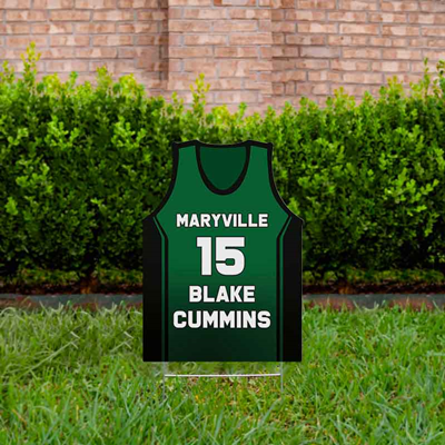 Basketball Yard Sign Design 3 Dark Green