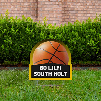 Basketball Yard Sign Design 1 Gold