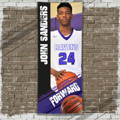 Basketball Player Banner Purple