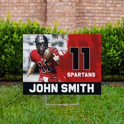 Football Yard Sign Design 2 Red