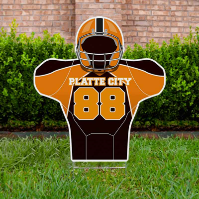 Football Yard Sign Design 4 Orange