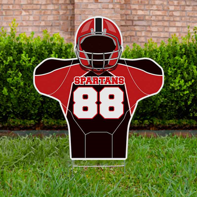 Football Yard Sign Design 4 Red & Black