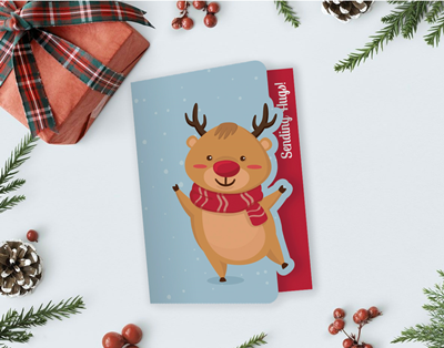 Reindeer Hug Christmas Card