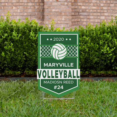 Volleyball Yard Sign Design 1 Green