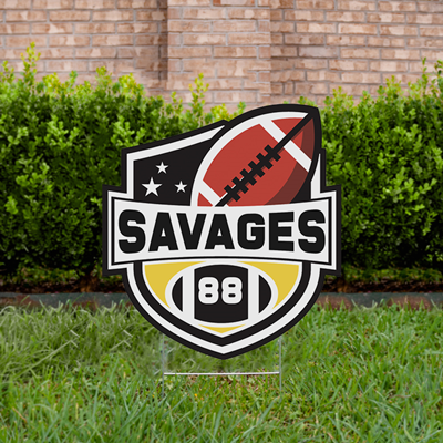 Football Yard Sign Design 1 Black & Yellow