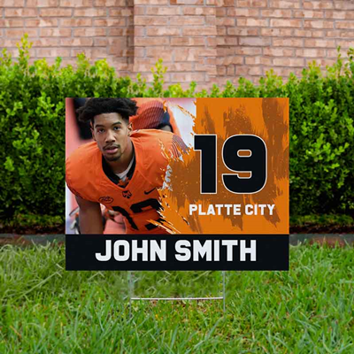 Football Yard Sign Design 2 Orange