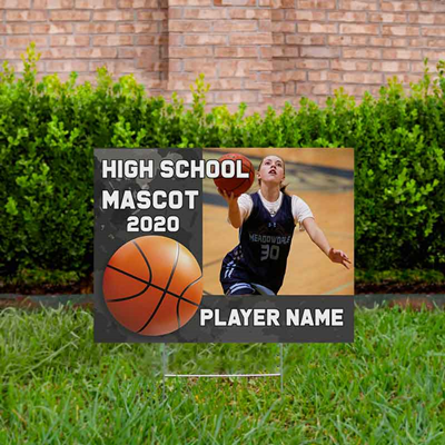 Basketball Yard Sign Design 2 Black