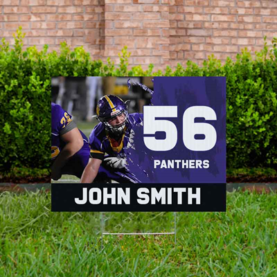 Football Yard Sign Design 2 Purple