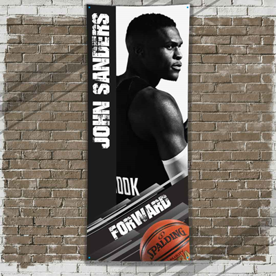 Basketball Player Banner Black