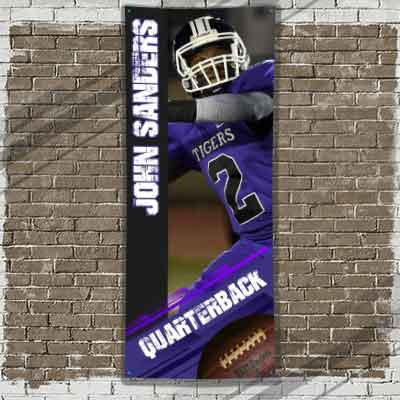 Football Player Banner Purple
