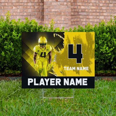 Football Yard Sign Design 2 Yellow