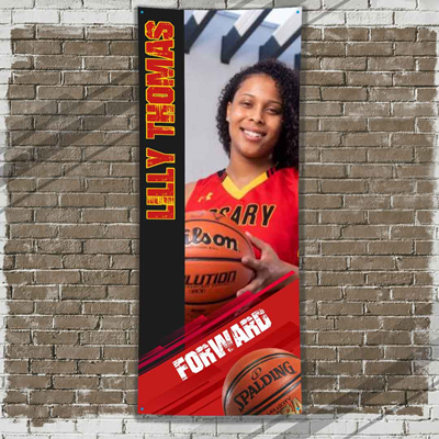 Basketball Player Banner Red