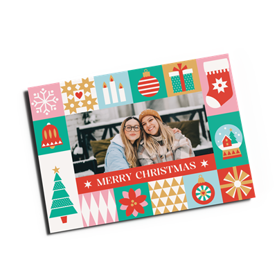 Holiday Card 7"x5"_Color Block Christmas